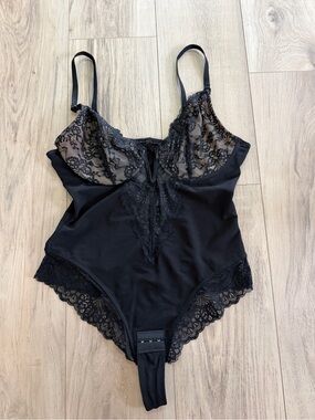 Popilush Black Lace Bodysuit Shapewear XL